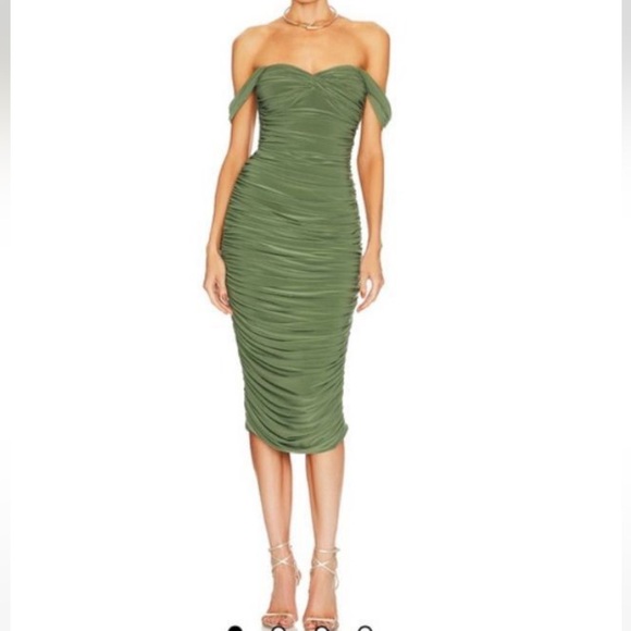 Norma Kamali Green Strapless Bodycon Dress - Picture 1 of 1